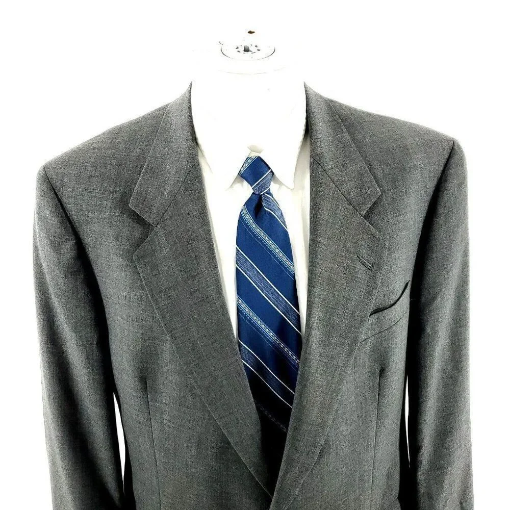 Hart Schaffner Marx Worsted Wool Polyester 2 Button Blazer 42L‎ Gray
